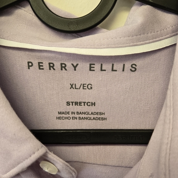 Perry Ellis Untucked Knit Button Down Shirt Orchid Petal Purple XL - Picture 3 of 7